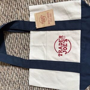 NWT Trader Joe’s mini canvas tote bag